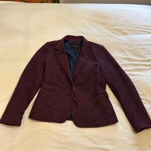 Banana Republic Red and Navy Tweed Blazer